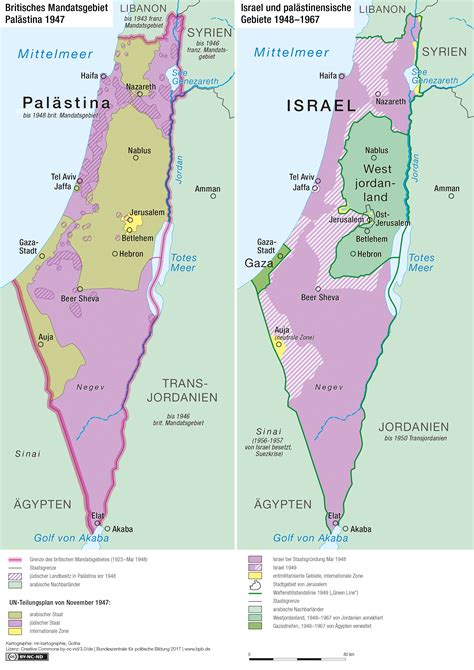 israel karte 1948 und heute
